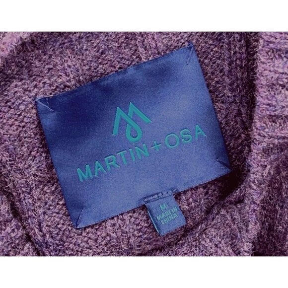 Martin + Osa MEDIUM Purple Wool/Nylon/Cotton Fisherman Cableknit Sweater - Picture 6 of 6